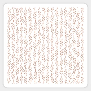 Taupe Minimal Leaves Pattern Sticker